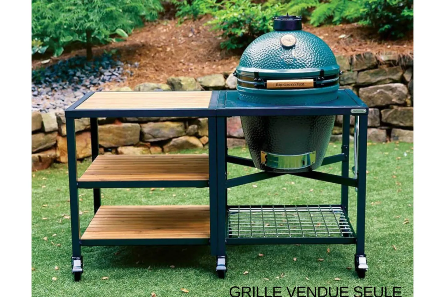 Plateau-grille en inox Big Green Egg pour meuble d'extension