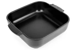 Plat four carré Peugeot Appolia en céramique noire satinée 28x23,7x7,2cm