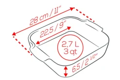 Plat four carré Peugeot Appolia en céramique rouge 22,5x22,5x6,5cm
