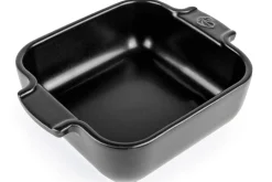 Plat four carré Peugeot Appolia en céramique noire satinée 13x13x4,5cm