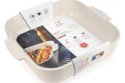 Plat four carré Peugeot Appolia en céramique écru 29,5x29,5x7,5cm