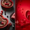 Plat four cœur Peugeot Appolia For You en céramique rouge diamètre 26cm