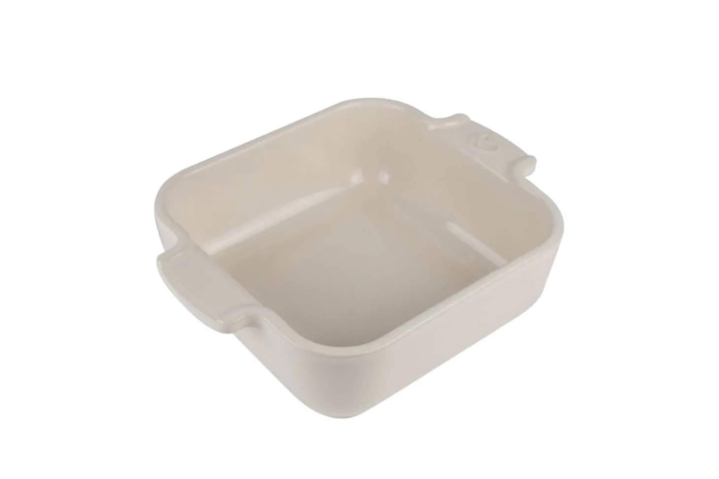 Plat four individuel carré Peugeot Appolia en céramique écru 13x13x4,5cm