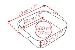 Plat four individuel carré Peugeot Appolia en céramique rouge 13x13x4,5cm