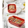 Plat four individuel rectangle Peugeot Appolia en céramique rouge 18x12x4,5cm