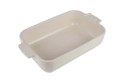 Plat four individuel rectangle Peugeot Appolia en céramique écru 22x12x4,5cm