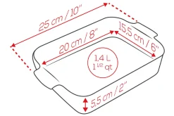 Plat four rectangle Peugeot Appolia en céramique vert sauge