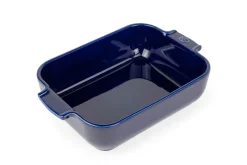 Plat four rectangle Peugeot Appolia en céramique bleu