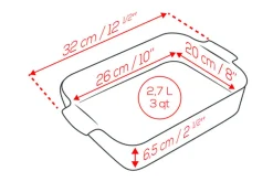 Plat four rectangle Peugeot Appolia en céramique écru 32x20x6,5cm