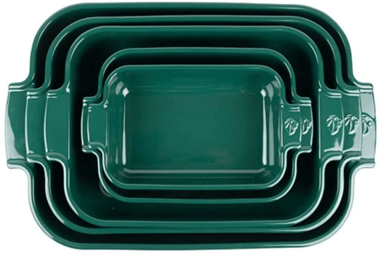 Plat four rectangle Peugeot Appolia en céramique vert forêt