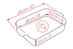Plat four rectangle Peugeot Appolia en céramique écru 20x15,5x5,5cm