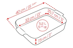Plat four rectangle Peugeot Appolia en céramique rouge 33x25,7x7,5cm