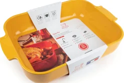Plat four rectangle Peugeot Appolia en céramique jaune safran
