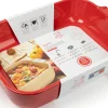 Plat four rectangle Peugeot Appolia en céramique rouge 30x22x6,8cm