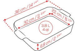 Plat four rectangle Peugeot Appolia en céramique rouge 30x22x6,8cm