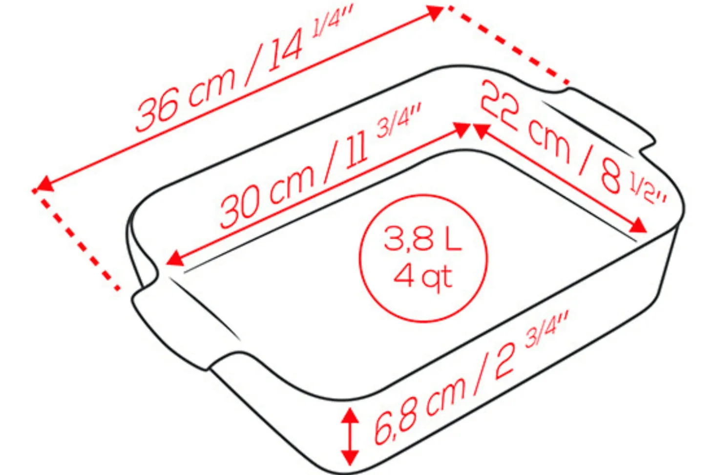 Plat four rectangle Peugeot Appolia en céramique rouge 30x22x6,8cm