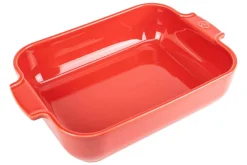 Plat four rectangle Peugeot Appolia en céramique rouge 26x20x6,5cm
