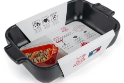 Plat four rectangle Peugeot Appolia en céramique ardoise 18x12x4,5cm