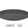 Plat à pizza en fonte Pradel Excellence Premium 32cm façon pierre tous feux/ induction