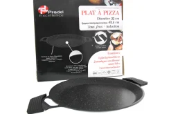 Plat à pizza en fonte Pradel Excellence Premium 32cm façon pierre tous feux/ induction