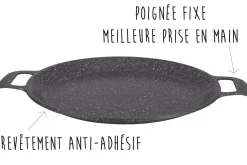 Plat à pizza en fonte Pradel Excellence Premium 32cm façon pierre tous feux/ induction