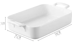Plat rectangulaire Revol Belle Cuisine 34x25cm en porcelaine blanche