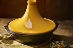 Plat à tajine Peugeot Atlas en céramique jaune safran diamètre 30cm
