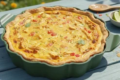 Plat à tarte Cookut Le Formidable avec coupe-tarte fougère