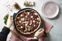 Plat à tarte Peugeot Appolia en céramique vert forêt diamètre 30cm