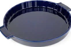 Plat à tarte Peugeot Appolia en céramique bleu diamètre 30cm