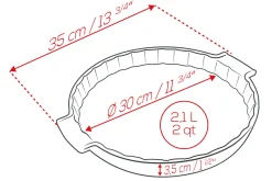 Plat à tarte Peugeot Appolia en céramique vert sauge diamètre 30cm