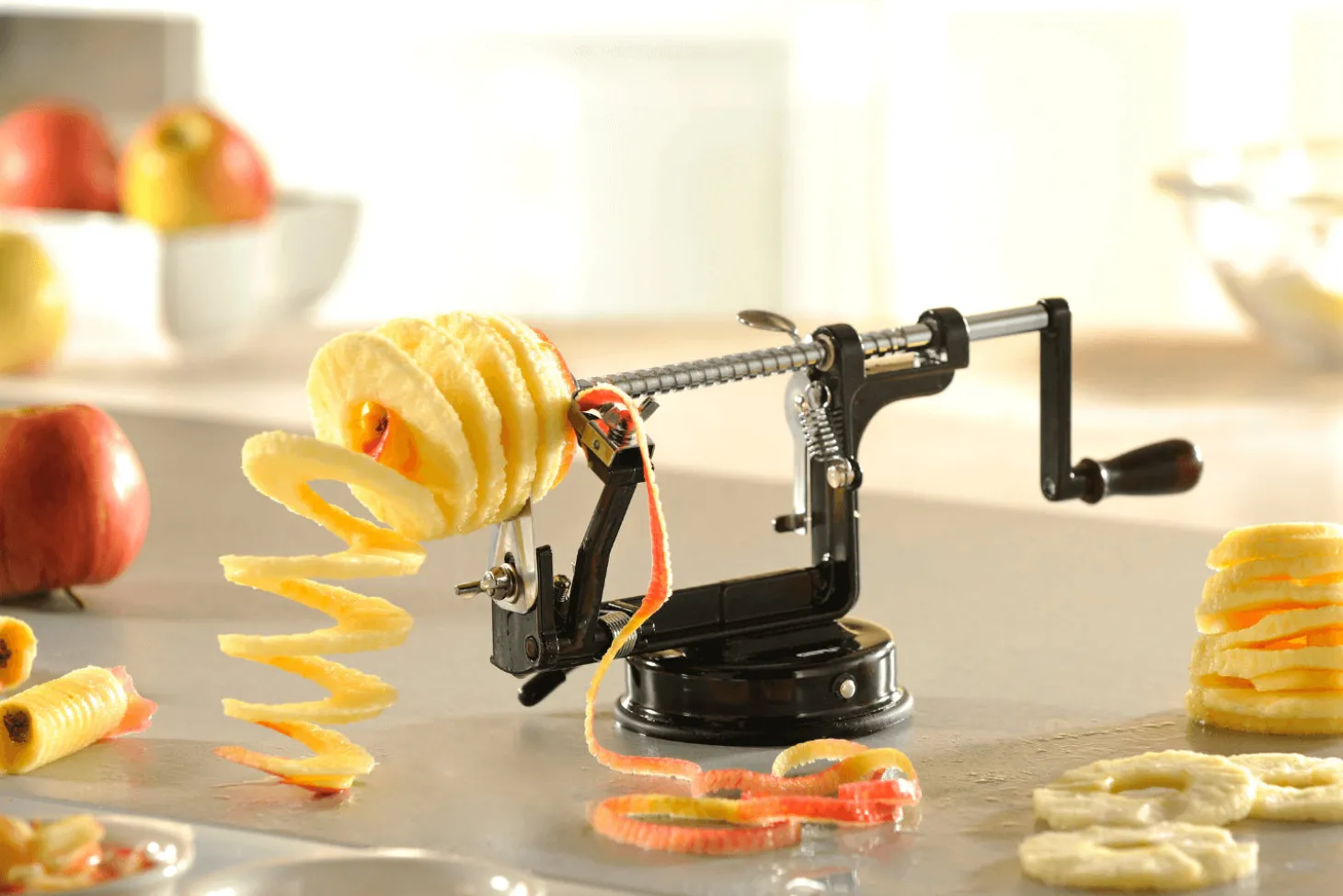 Éplucheur de pommes 3 en 1 Gefu Delicio en aluminium et acier inox