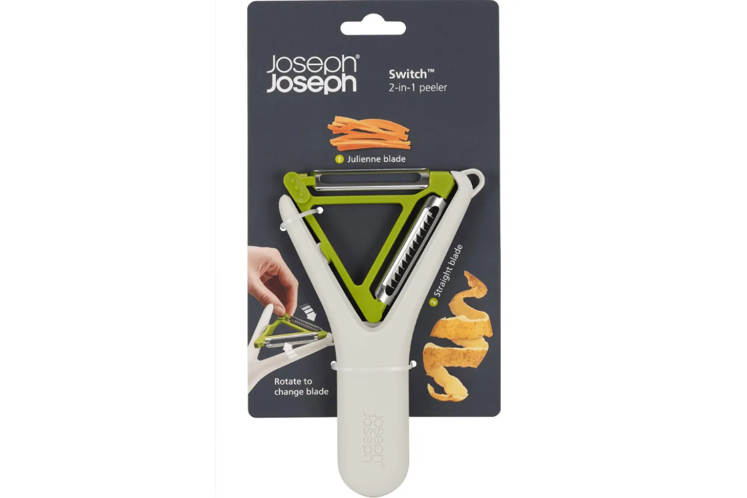 Éplucheur 2 en 1 Joseph Joseph Switch pierre/vert