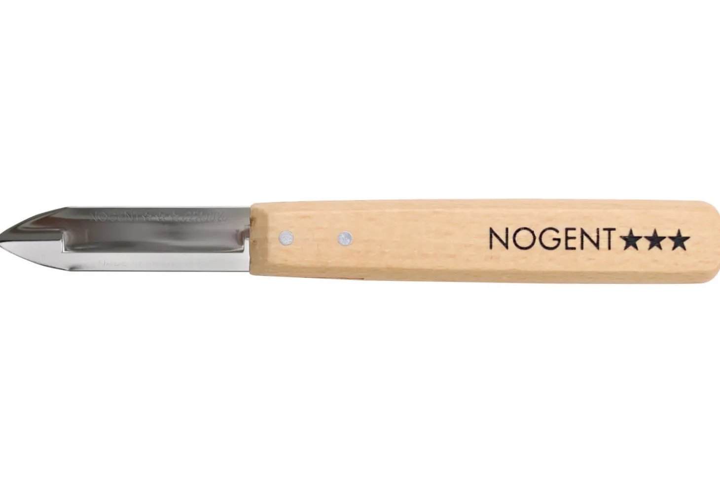 Éplucheur Nogent Classic simple tranchant manche en hêtre 16cm pour droitiers