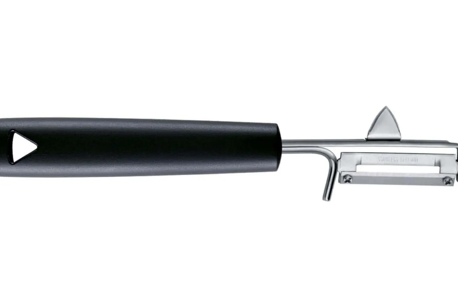 Éplucheur Triangle lame pivotante inox et manche green grip noir