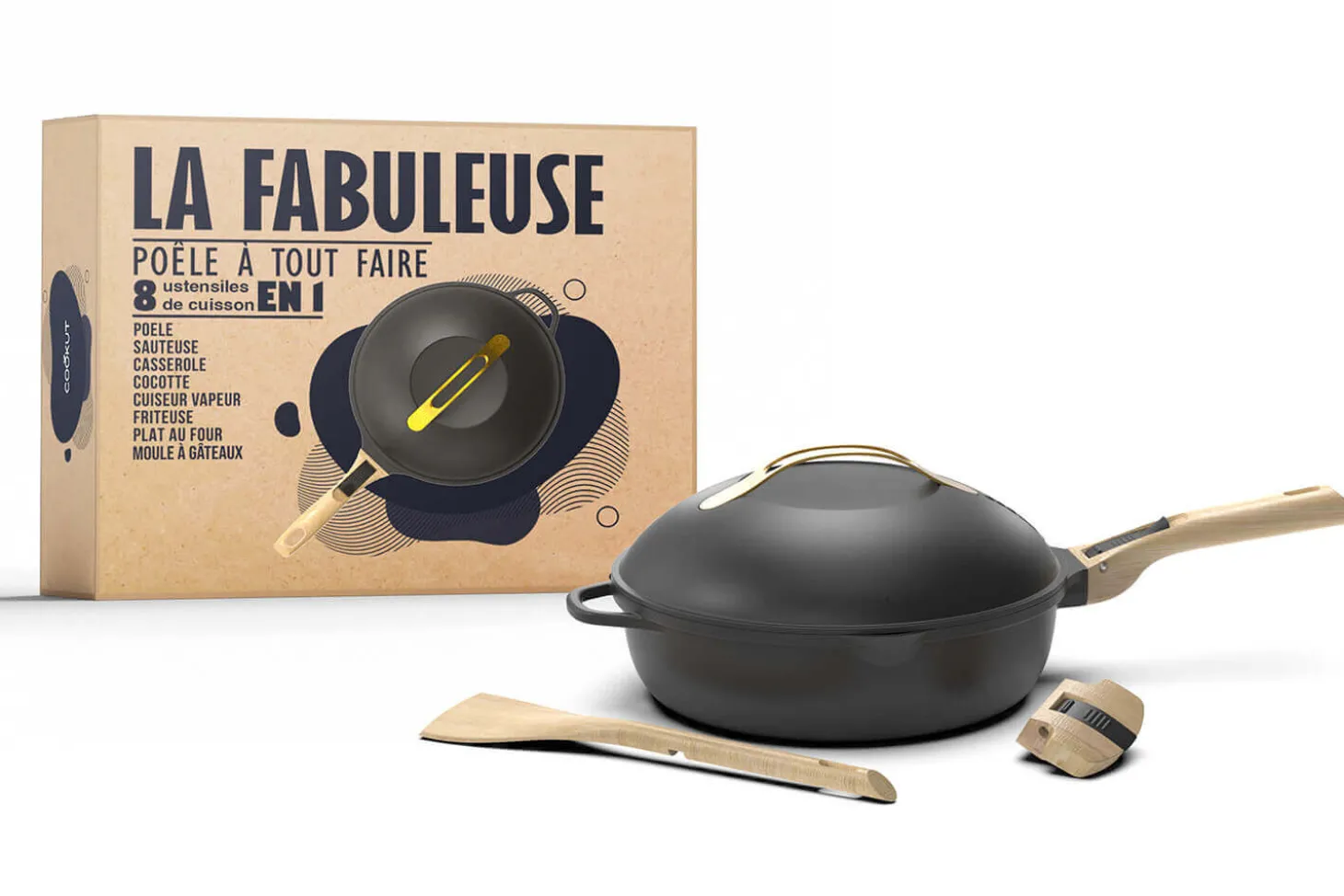 Poêle antiadhérente Cookut La Fabuleuse 8-en-1 météore