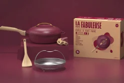 Poêle antiadhérente Cookut La Fabuleuse 8-en-1 rubis