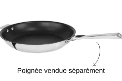 Poêle antiadhérente Cristel Casteline Exceliss amovible en inox 5 plis