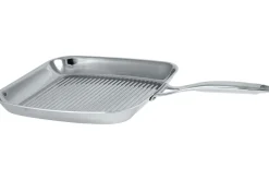 Poêle grill Cristel Castel'Pro inox + pince de service inox offerte - Exclusivité