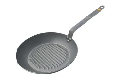 Poêle grill ronde De Buyer Minéral B Element en fer 26cm