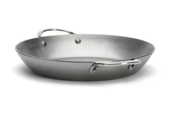 Poêle à Paëlla De Buyer Mineral B Element en fer 2 anses inox rivetées 28cm