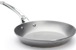 Poêle ronde De Buyer Mineral B Pro 24cm en acier et poignée en fonte d'inox
