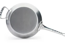 Poêle ronde De Buyer Mineral B Pro 32cm en acier, poignée et contre-poignée en fonte d'inox