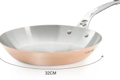 Poêle ronde en cuivre inox De Buyer Prima Matera poignée en fonte d'inox compatible induction