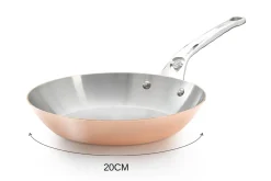 Poêle ronde en cuivre inox De Buyer Prima Matera poignée en fonte d'inox compatible induction