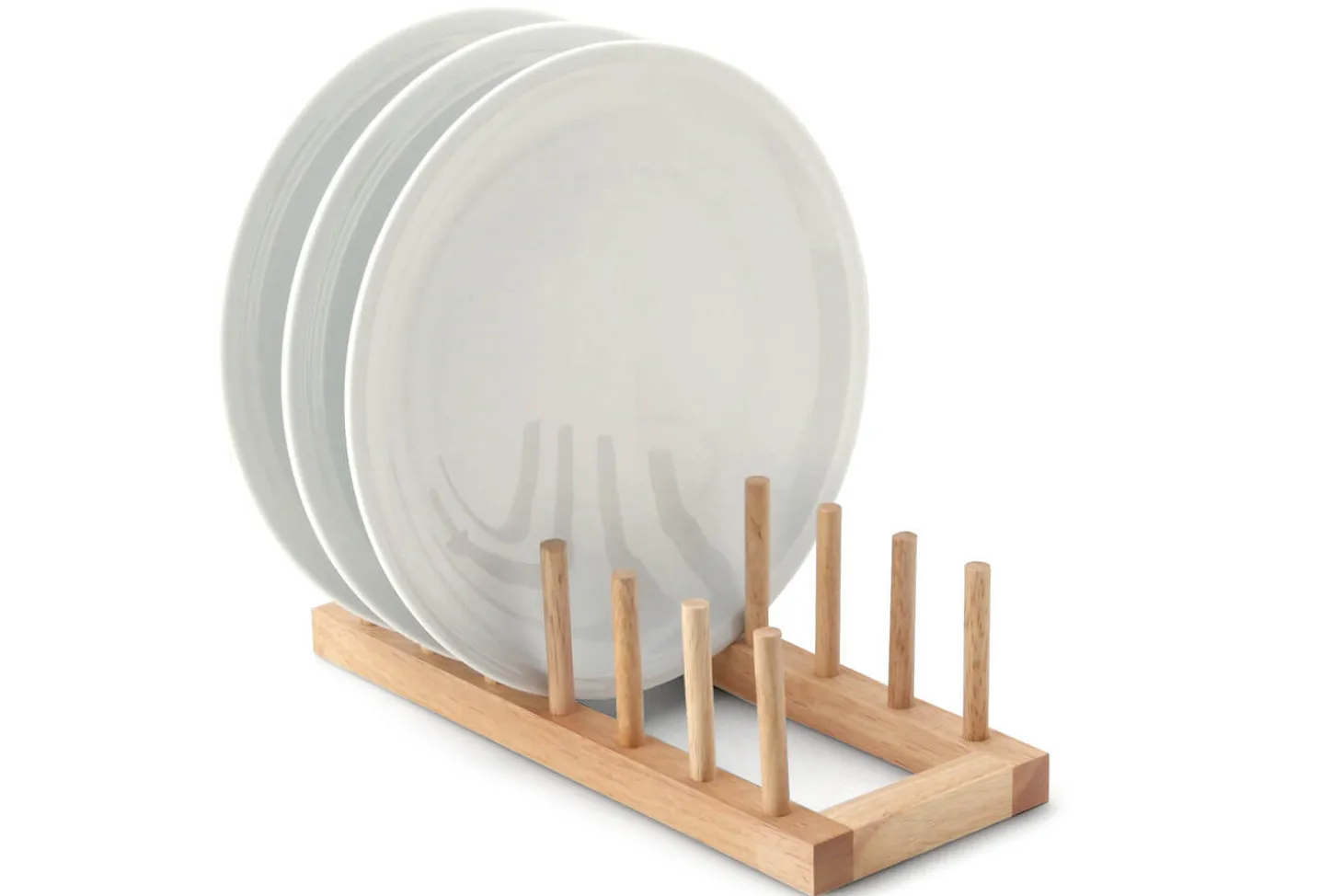 Porte-assiettes Continenta en bois d'hévéa 6 emplacements