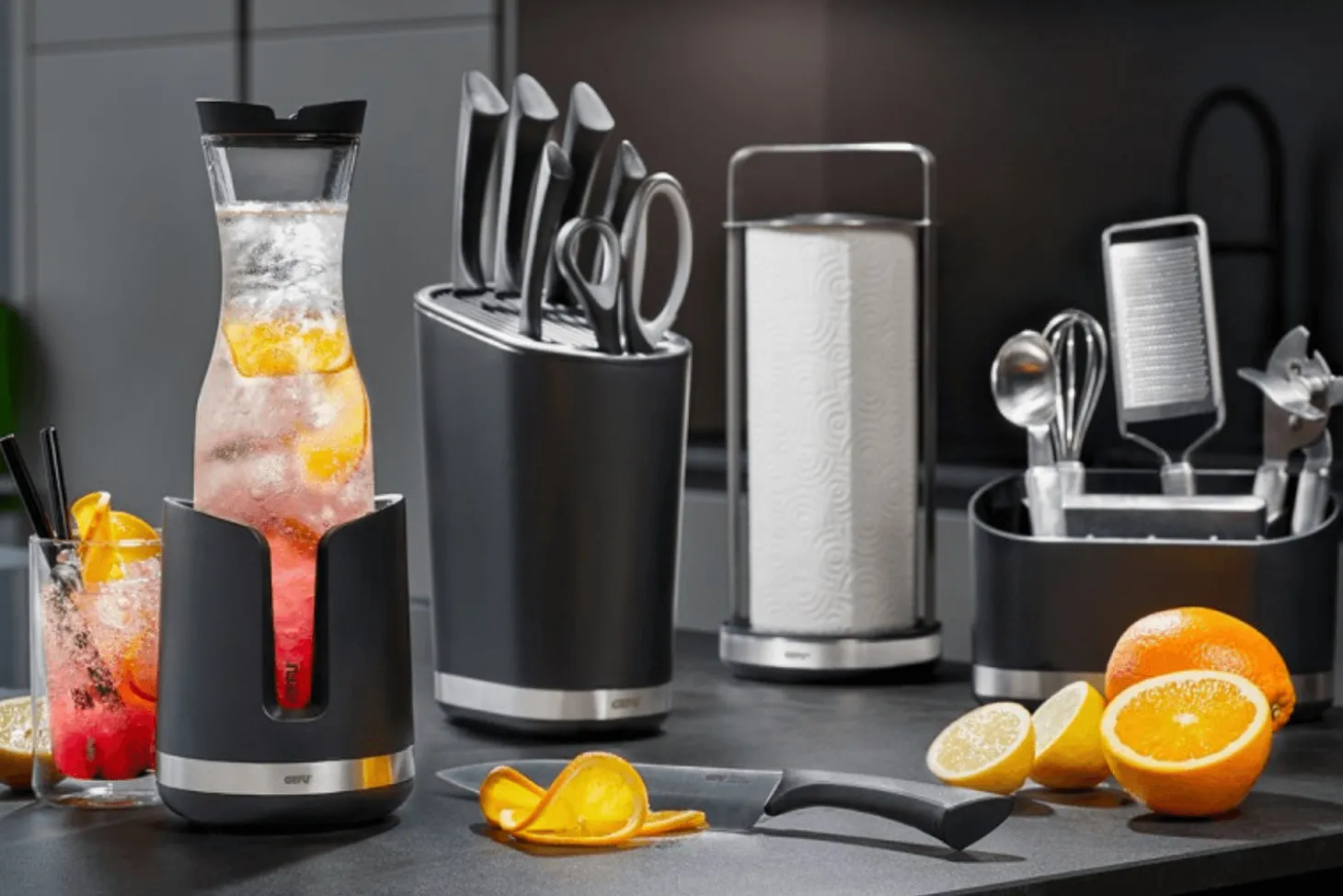 Porte-rouleau de cuisine Gefu Smartline inox/polymère 34cm