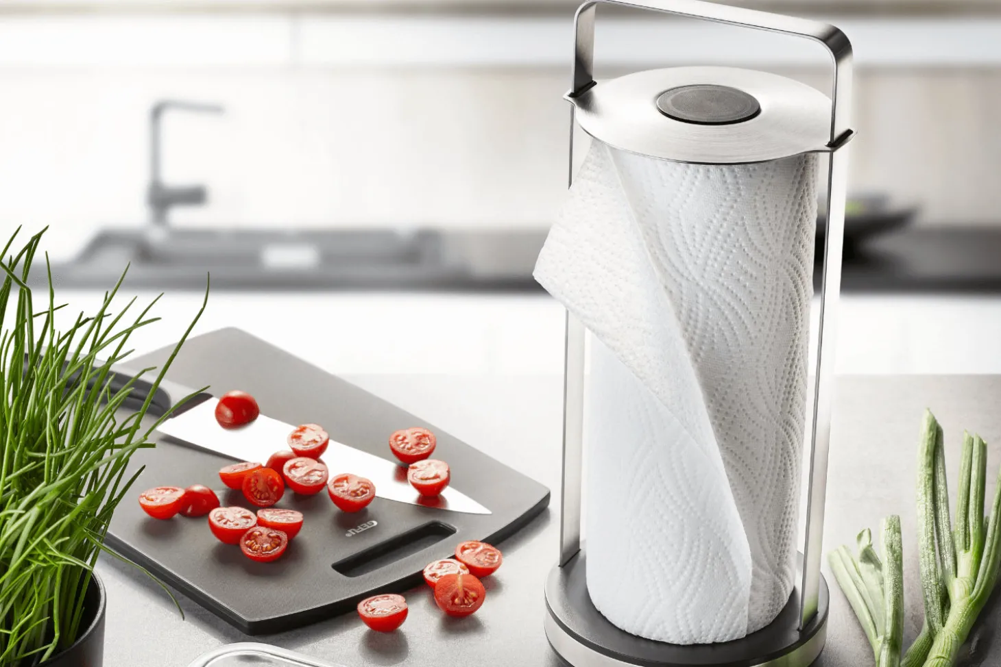 Porte-rouleau de cuisine Gefu Smartline inox/polymère 34cm