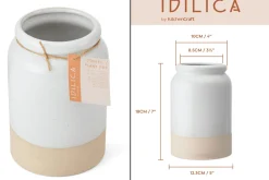 Porte-ustensiles KitchenCraft Idilica en grès crème