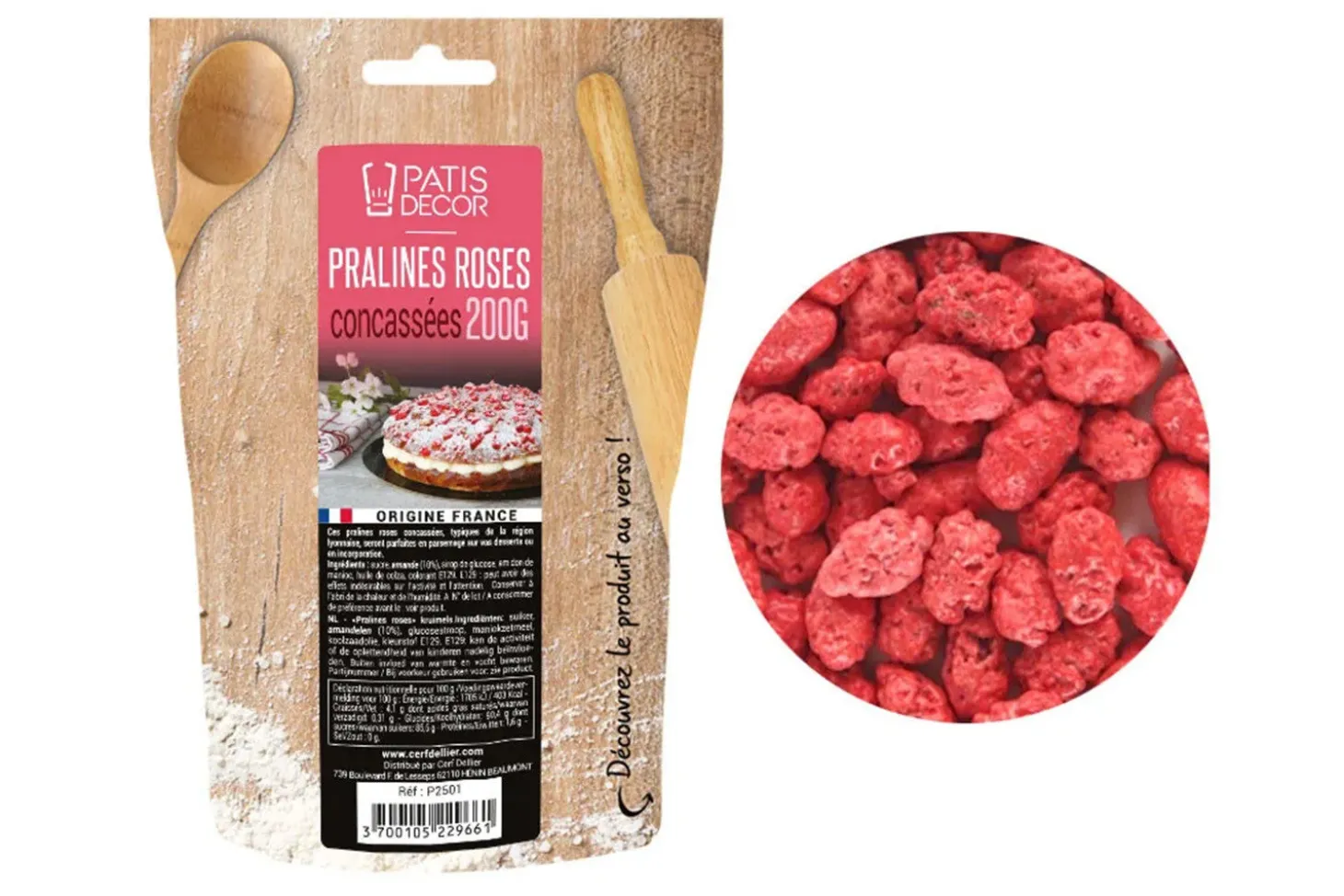 Pralines roses concassées Patisdécor 200g